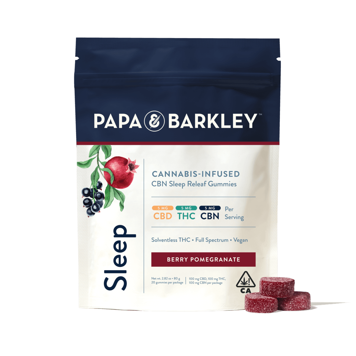 Papa & Barkley | Berry Pomegranate | 1:1:1 CBN:THC:CBD Sleep Releaf Gummy 20pk