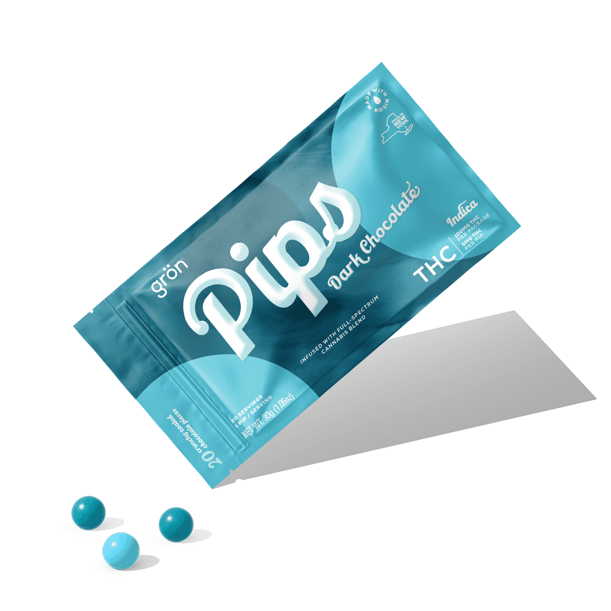 Grön | Dark Chocolate THC | 5mg Pips 20pk