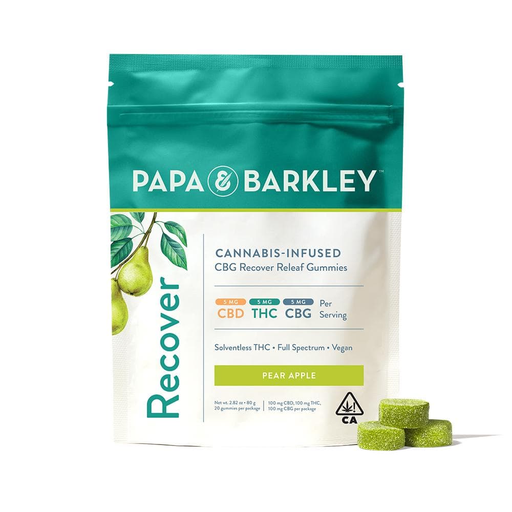 Papa & Barkley | Pear Apple | 1:1:1 CBG:THC:CBD Recover Releaf Gummy 20pk