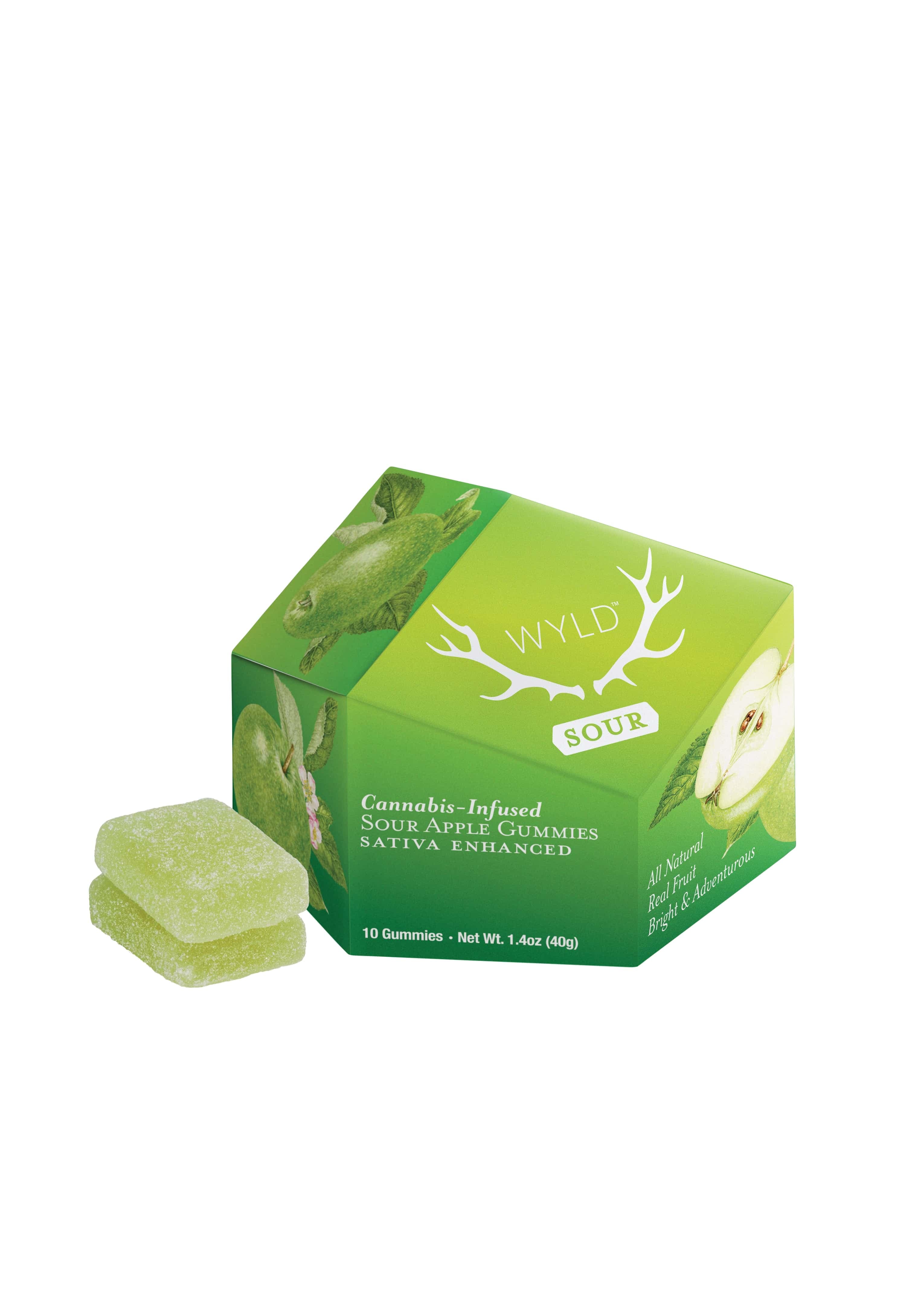 Wyld | Sour Apple | 10pk 100mg gummies