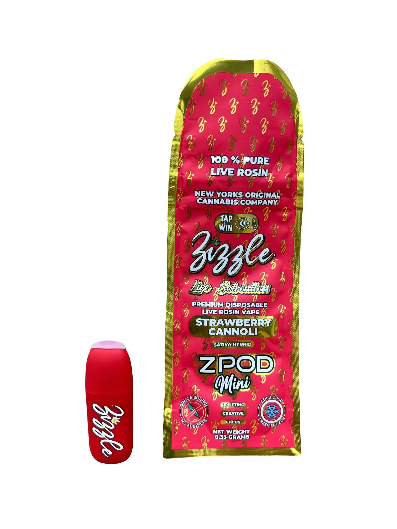 Zizzle | Strawberry Cannoli | .33g Zpod Mini Rosin Vape (Sativa-Hybrid)
