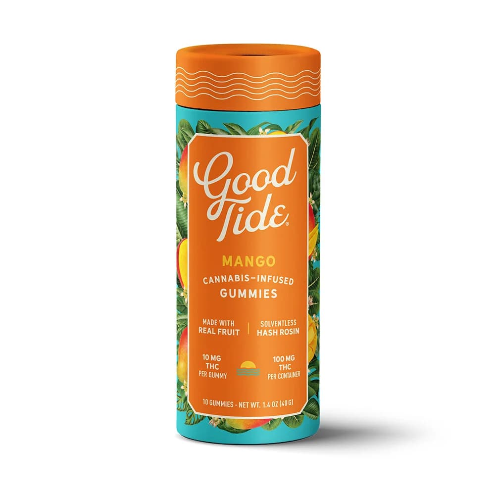 Good Tide | Mango / Mellow | 10mg  1:1 THC-CBD Live Rosin Gummies 10pk