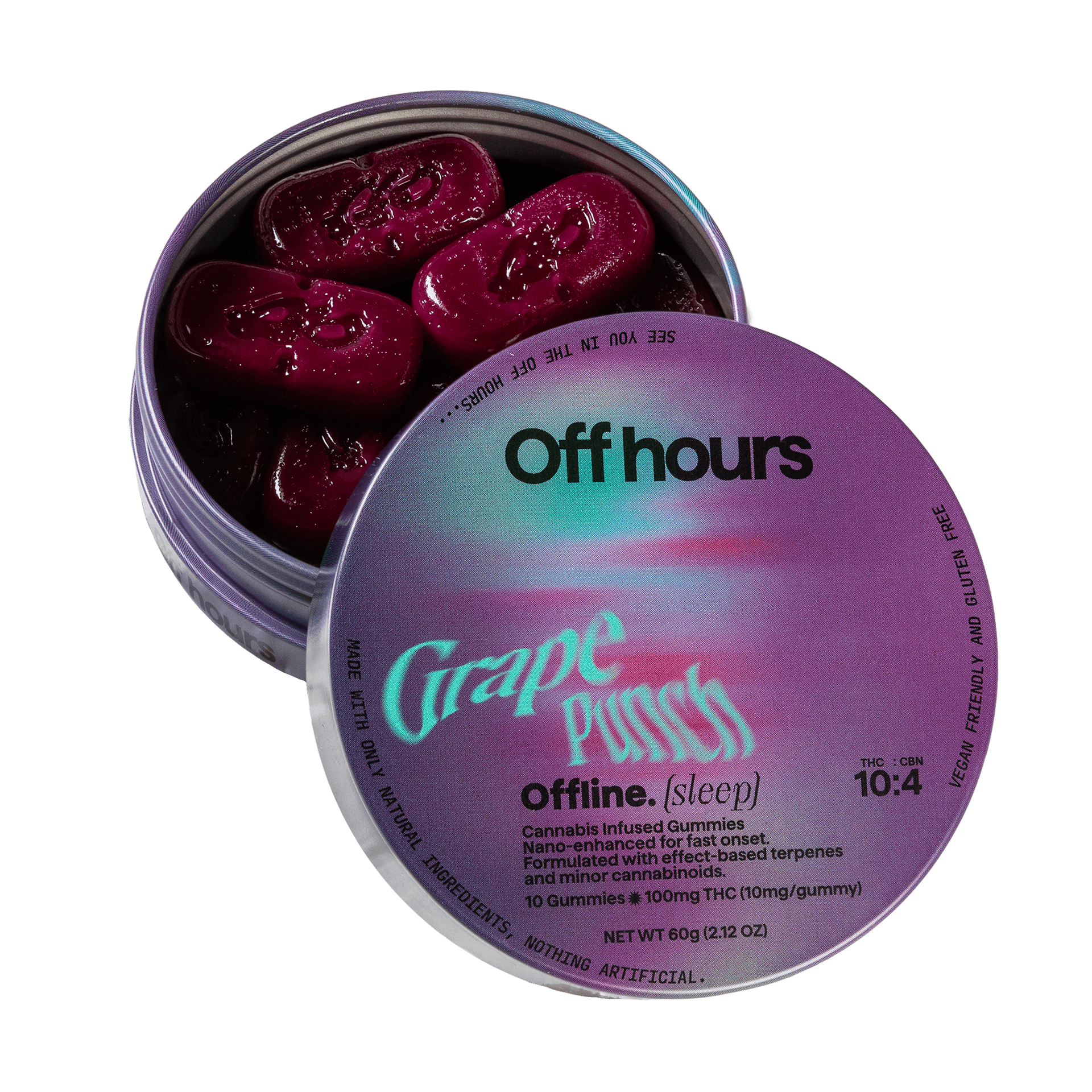Off Hours | Offline Grape Punch | 10pk 100mg Gummies