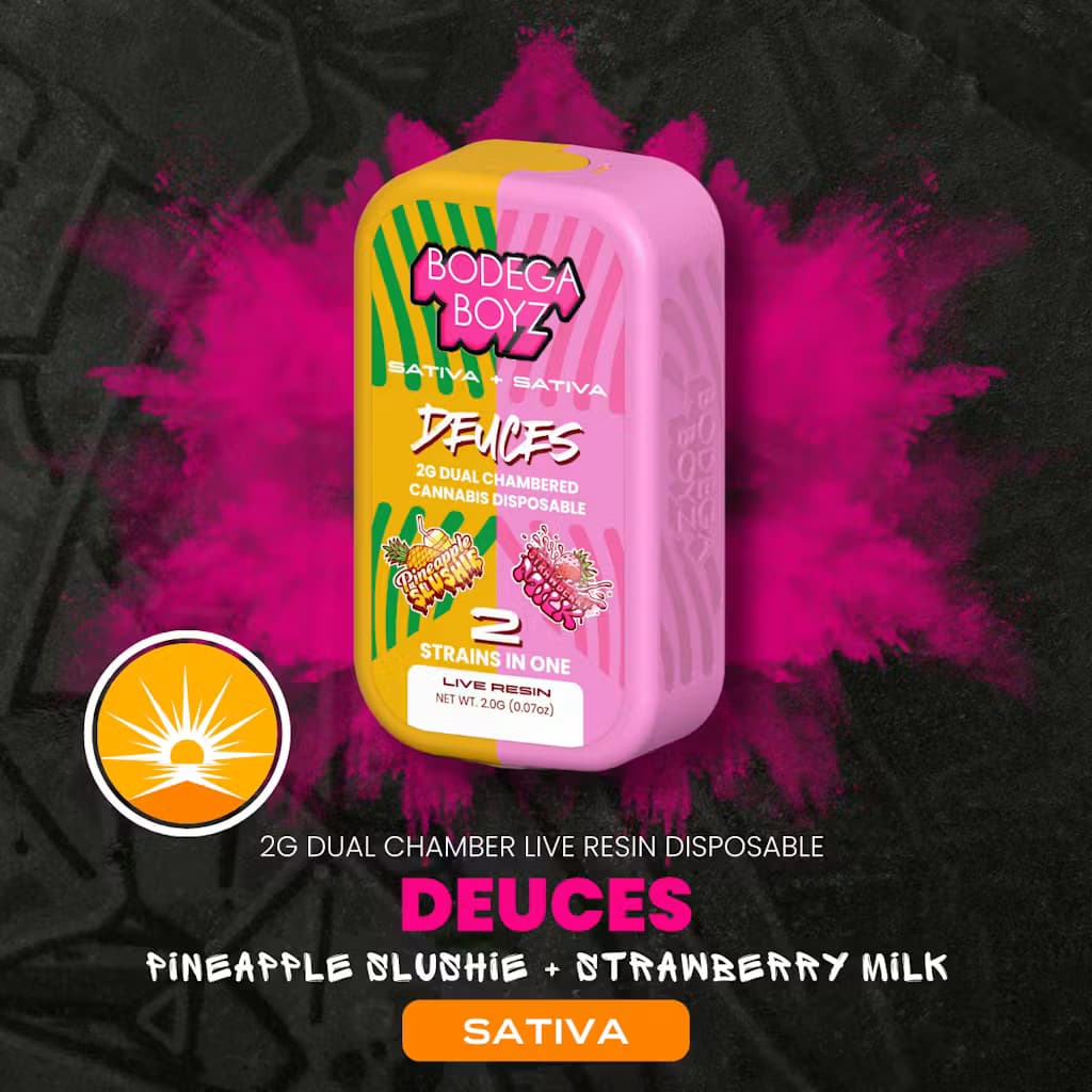 Bodega Boyz | Pineapple Slushie x Strawberry Milk | 2g Live Resin Duel Chamber AIO  (Sativa x Sativa)